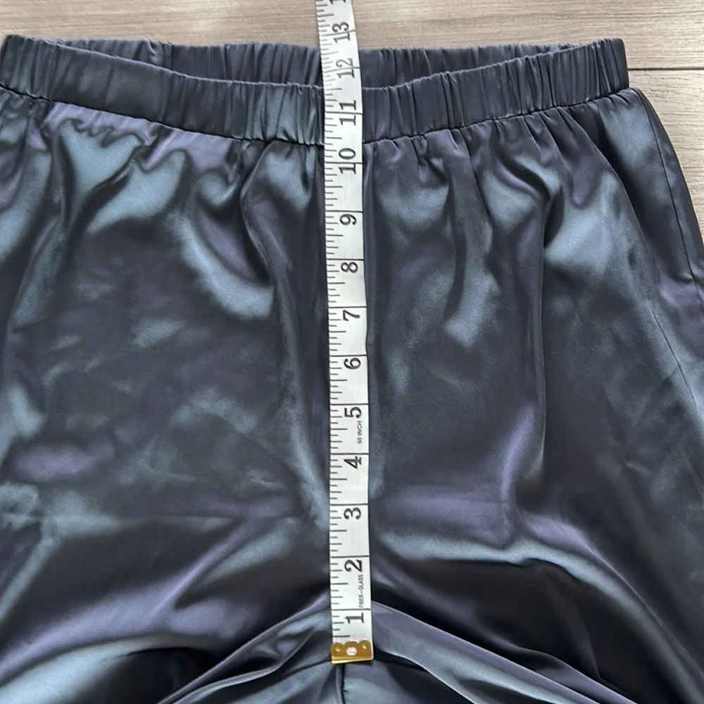 KITTENISH smoke gray satin wide leg pants size medium